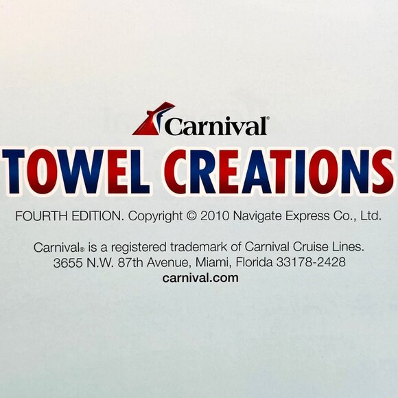 Carnival Cruise Towel Creations Book for Making Cute Animals & Figures - 4th Ed. - Picture 2 of 6